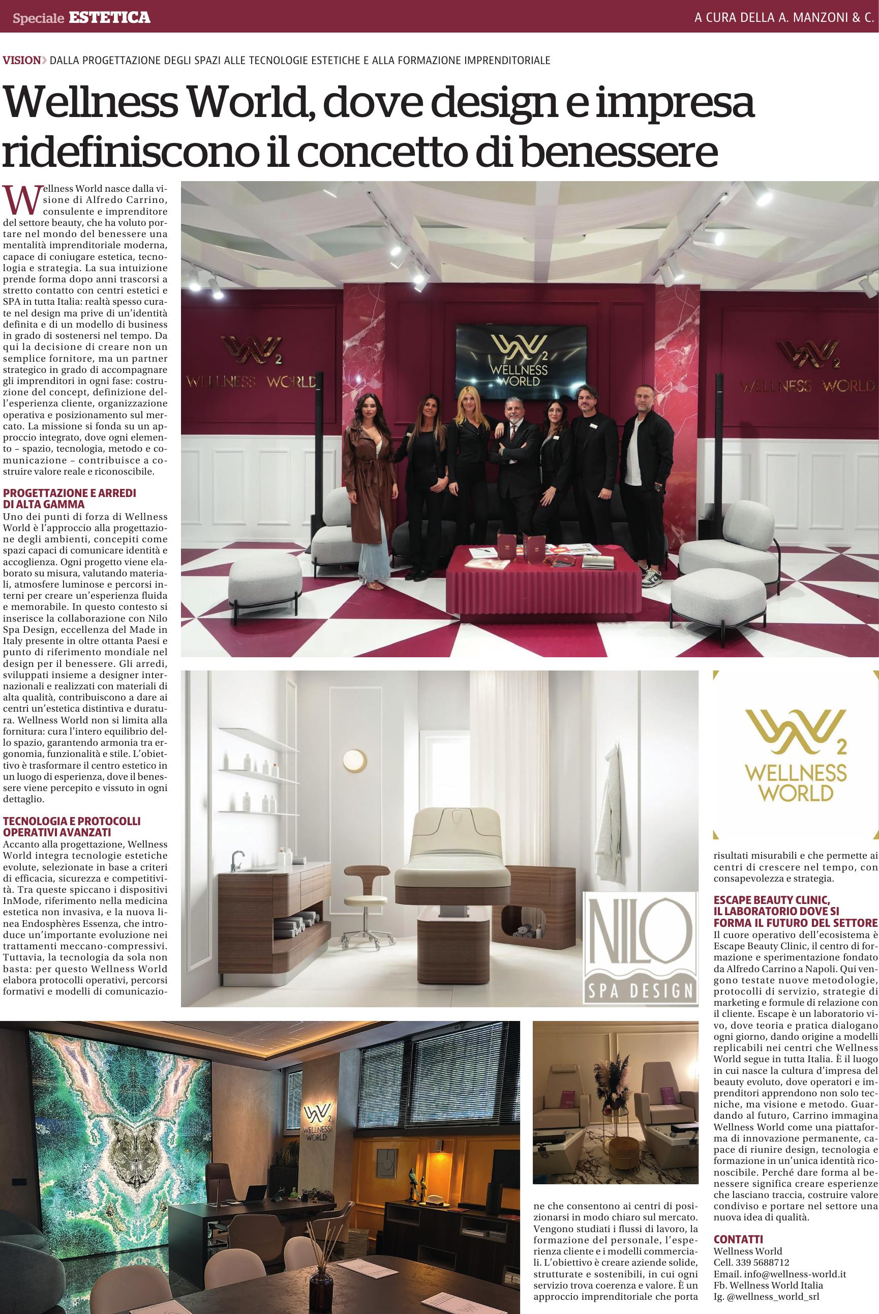 Articolo La Repubblica dedicato a Wellness World